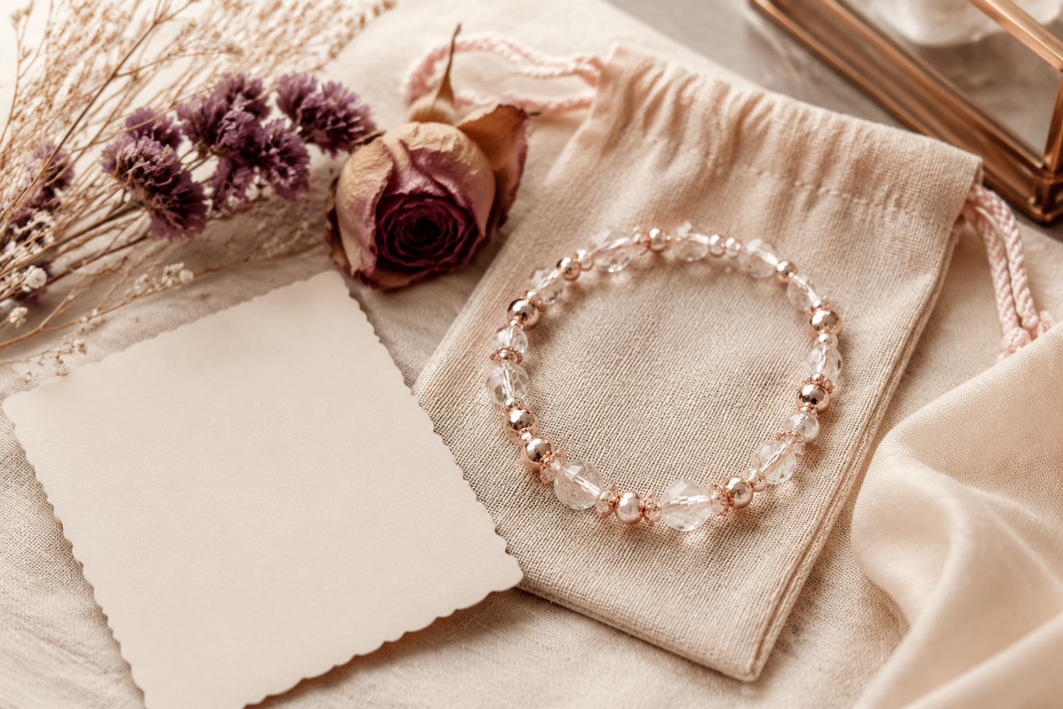 Gift-ready handmade beaded bracelet